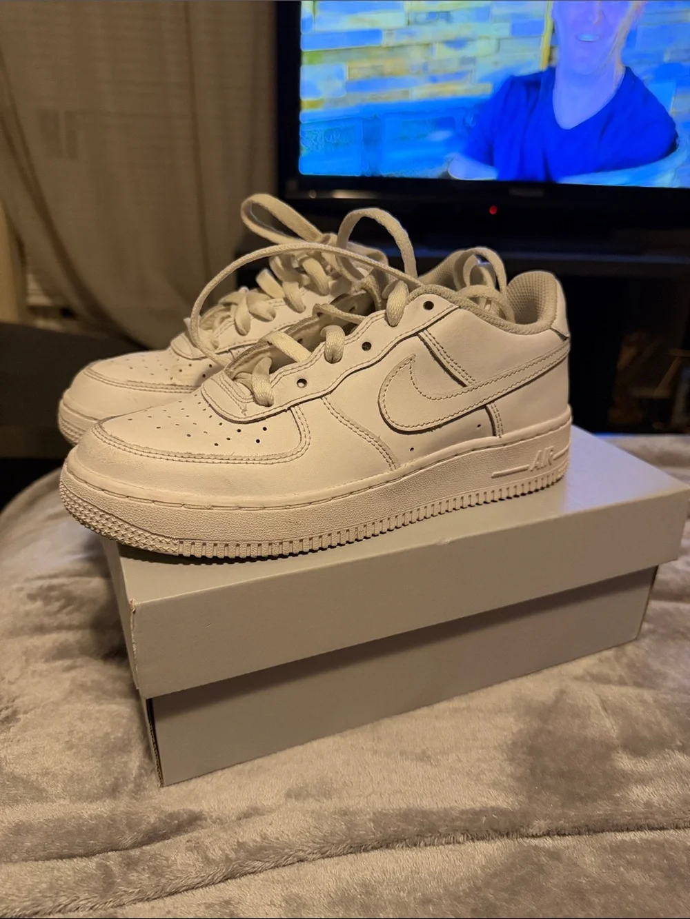 Kids White Air Force Sneakers - Classic Low-Top